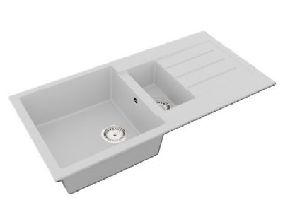 GRANMASTER FORTEA 150 INSET WHITE MASTERDURO 1.5 BOWL SINGLE DRAINER SINK, GRA0146